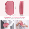 Picture of FYY Electronic Organizer, Travel Bag, Pouch, Carry Case Portable Waterproof Double Layers for Cable, Cord, Charger, Phone, Earphone Pink