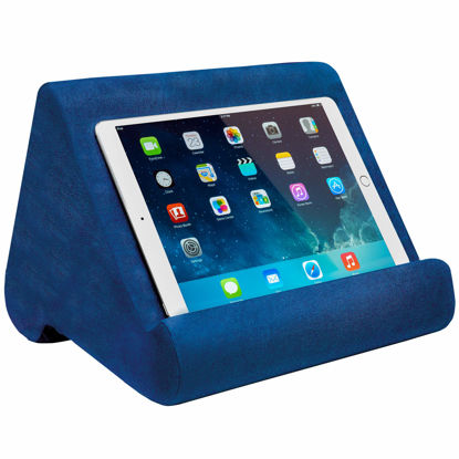 Picture of Ontel Pillow Pad Ultra Multi-Angle Soft Tablet Stand, Blue - Comfortable Angled Viewing for iPad, Tablets, Kindle, Smartphones, Books, Magazines, and More