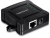 Picture of TRENDnet Gigabit PoE Splitter, 1 x Gigabit PoE Input Port, 1 x Gigabit Output Port, Up to 100m (328 ft), Supports 5V, 9V, 12V Devices, 802.3af PoE Compatible, PoE Powered, Black, TPE-104GS