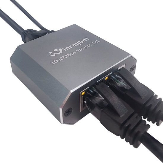 Picture of Ethernet Splitter，ethernet Splitter 1 to 2，ethernet Switch 2 Port 1000Mbps，LAN Splitter，ethernet Cable Splitter, LAN RJ45 Port Work with CAT5/5E Cat6/7/8/ Cable,Two Devices Work Simultaneously