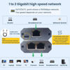 Picture of Ethernet Splitter，ethernet Splitter 1 to 2，ethernet Switch 2 Port 1000Mbps，LAN Splitter，ethernet Cable Splitter, LAN RJ45 Port Work with CAT5/5E Cat6/7/8/ Cable,Two Devices Work Simultaneously