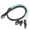 Picture of XMSJSIY Slimline SAS 4.0 SFF-8654 4i 38 Pin Host to SATA 7 Pin X4 Target Hard Disk Server Data Transmission Cable Array Drive Cable for Computer - 0.5M…