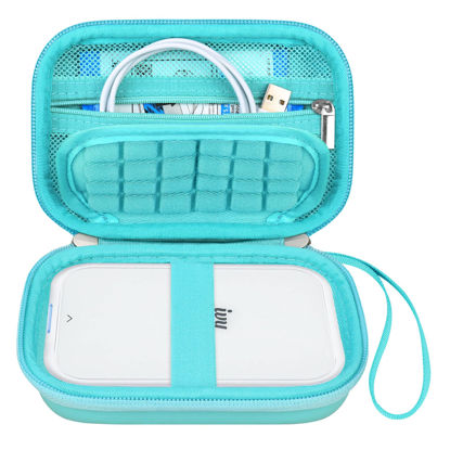 Picture of Canboc Hard Case for Canon Ivy 2 Mini Photo Printer Mobile Wireless Bluetooth Instant Camera Printer, Zipper Mesh Bag fit Photo Paper Cable, Green