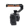 Picture of Wooden Camera Top Handle with 3 Cold Shoes to Mount DSLR Camera,FUGASUN Wooden Top Handle Grip with 1/4",3/8" Threaded Holes with Locating Pins for ARRI Grip for Camera Cage.