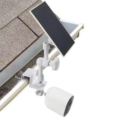 Picture of ALERTCAM 2-in-1 Weatherproof Gutter Mount for Arlo Solar Panel and Arlo Pro/Arlo Pro 2/Arlo Pro 3/Arlo Pro 4/Arlo Ulra Security Camera, Perfect Angle to Get Adequate Sunlight - White