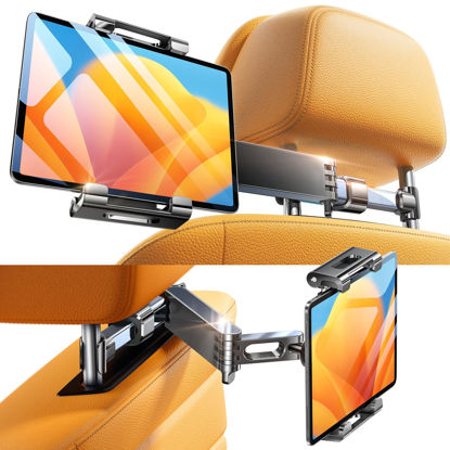 Picture of LISEN Extendable Tablet iPad Car Holder Back Seat for Kids, iPad Headrest Mount for Car, Road Trip Must Haves Essentials Tablet iPad Car Mount Accessories Compatible with 2024 iPad Pro Fire