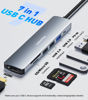 Picture of UANTIN USB C Hub 7 in 1 Multiport Adapter with 4K HDMI Dongle, 100W PD, SD/TF Card Reader, 3 USB-A, USBC Docking Station for MacBook Mac Pro/Air, Dell, HP, ASUS, Acer and Other Type C Laptops