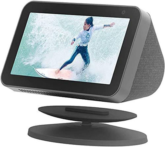 Picture of Sintron Smart Display Stand for Show 5 & 8 (1st & 2nd Gen) Adjustable Magnetic Stand Mount for Show 8 & 5 with 360 Degree Rotation Tilt Function & Anti-Slip Base (Black), Compatible with iPhone Models