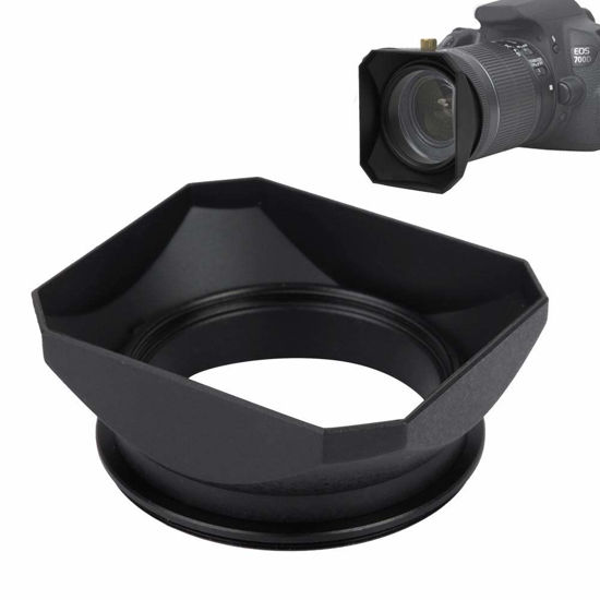 Picture of Camera Lens Hood, Square Lens Hood Shade Accessory for All Kinds of Cameras and Mirrorless Camera Lens Filter (58MM)