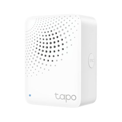 Picture of TP-Link Tapo Smart Hub with Built-in Chime, REQUIRES 2.4GHz Wi-Fi, Reliable Long-Range Connections with Tapo Sensors, Sub-1G Low-Power Wireless protocol, Connect up to 64 smart devices. Tapo H100