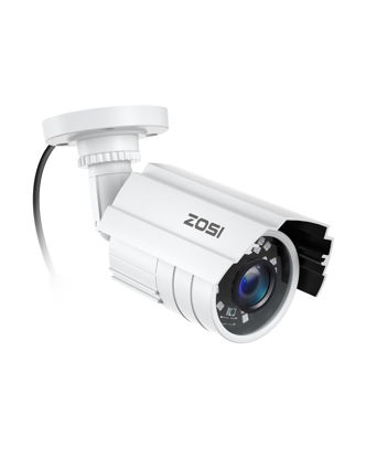 Picture of ZOSI 1080P 2.0MP HD 1920TVL Hybrid 4-in-1 TVI/CVI/AHD/960H CVBS CCTV Security Camera Indoor Outdoor, 80ft Night Vision,Aluminum Metal Cam, For 960H,720P,1080P,5MP,4K analog Surveillance DVR (White)