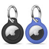 Picture of 【2 Pack】 MOLOSLEEVE Airtag Holder Air Tag Case with Keychain, Anti-Scratch Airtags Key Chain for Apple Air Tags, Airtag Accessories for GPS Item Finder Tracker, Black+Blue