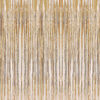 Picture of i-CHONY 2 Pcs 3.2ft x 8.2ft Champagne Gold Metallic Tinsel Foil Fringe Curtains Photo Booth Backdrop for Baby Shower Birthday Wedding Holiday Celebration Bachelorette Party Decorations