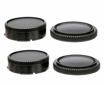 Picture of (2 Pack) FD Mount Rear Lens, FD Body Cover, Camera Body Protective Dust Cover, FD Lens Cap, FD Mount Back Cap, FD Cap, Compatible with Canon F1 FTb TLb T90 T80 T70 T60 AL-1 AE-1 F-1 AV-1 AT-1