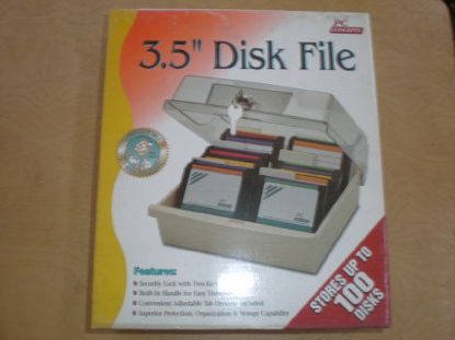 Picture of 3.5" Disk Storage Box Data Case Holder - Stores up to 100 Disks! - Disc Diskette PC Storage Data Case Tray File