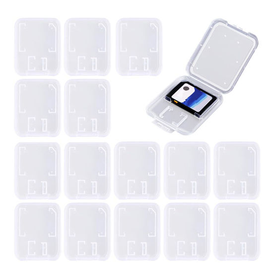 Picture of Clear Plastic Memory Card Case Compatible with SD SDHC SDXC Micro SD T-Flash Card (15 PCS)