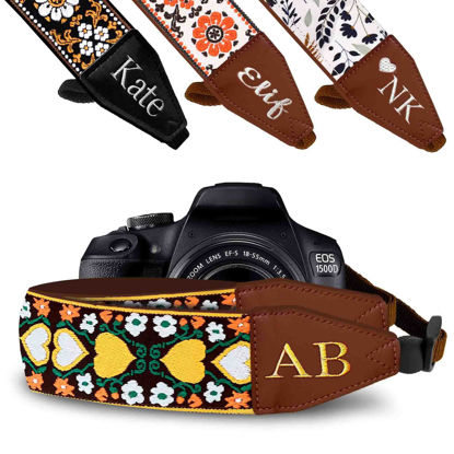 Picture of Art Tribute Personalized Camera Strap Colorful Hearts - Add Your Text and We Make It Especially For You Get Your Own Custom Camera Strap, No Shipping Cost