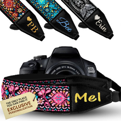 Picture of Art Tribute Custom Pink Woven Camera Strap - Choose Your Text and We Make It Especially For You Get Your Own Personalized Camera Strap, No Shipping Cost!