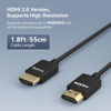 Picture of SmallRig Upgraded Ultra Thin HDMI Cable 55cm/1.8Ft (A to A), 4K Hyper Super Flexible Slim Cord, High Speed Supports 3D, 4K@60Hz, Ethernet, ARC Type-A Male to Male for Camera, Monitor, Gimbal - 2957B