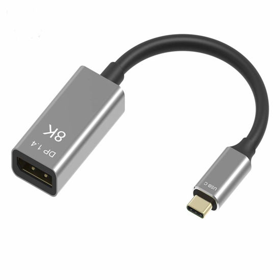 Picture of CABLEDECONN USB C to DisplayPort 1.4 8K Cable 8K@60Hz 4K@144Hz Male to Female 25CM Converter Thunderbolt 3 to DisplayPort Adapter