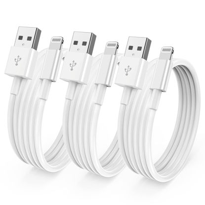 Picture of 3 Pack [ Apple MFi Certified ] iPhone Charger 6ft, Long Lightning to USB Cable 6 Feet, Fast Apple Charging Cable Cord 6 Foot for iPhone 14 Pro Max/13 Pro Max/12 Mini/11 Pro/11/XS/XR/8/7/6s/iPad,Air