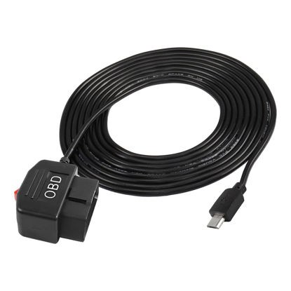 Picture of XMSJSIY OBD/OBD2 to Micro USB Power Cable for Dash Camera OBDII Power Cable Adapter Charging Wire 12V-40V to 5V/3A Surveillance/ACC Mode with Switch Button-3.5M/11.5FT