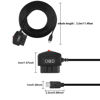 Picture of XMSJSIY OBD/OBD2 to Micro USB Power Cable for Dash Camera OBDII Power Cable Adapter Charging Wire 12V-40V to 5V/3A Surveillance/ACC Mode with Switch Button-3.5M/11.5FT