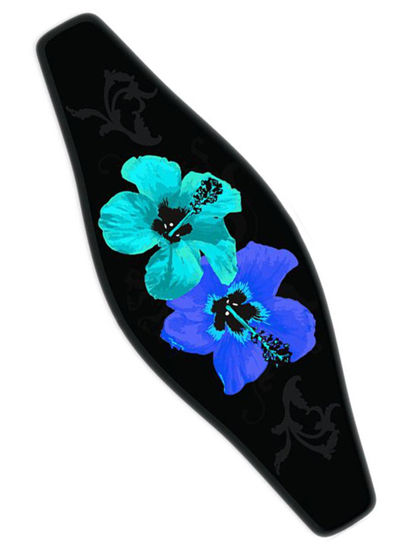 Picture of Innovative Strap Wrapper Neoprene Mask Strap Cover Blue Hibiscus