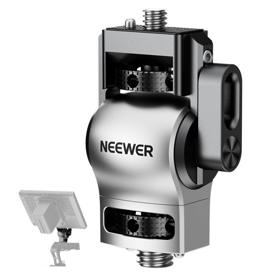 Picture of NEEWER Color Blocking Camera Monitor Mount with 3/8" ARRI, Anti Twist 1/4" Screw, 360° Swivel 180° Tilt Damping, Compatible with Atomos Ninja V 5"&7" Field Monitor Compatible with SmallRig Cage, MA014