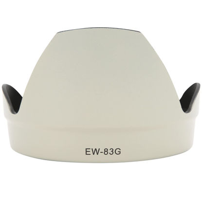 Picture of ASHATA EW‑83G Reversible Camera Lens Hood Sun Shade Protector,for Canon EF 28‑300mm F/3.5‑5.6L is USM Lens,White