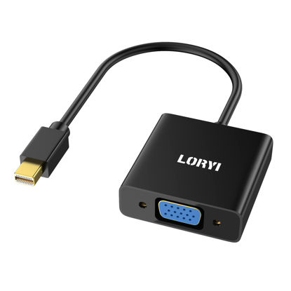 Picture of Loryi Mini DispalyPort to VGA Adapter 1080P 60Hz, Mini DP Male Port to VGA Female Port, Mini Display Port to VGA Adapter Compatible with Thunderbolt 2, MacBook Air, iMac, Dell XPS and More