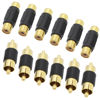 Picture of exgoofit RCA Adapter, 6pcs RCA Female to Female Coupler and 6pcs RCA Male to Male Coupler Gold Plated for Phono, Speaker, Amplifier and RCA Cable Extension