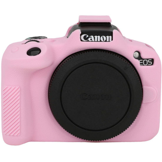 Picture of Case for Canon EOS R50, EOS R50 Camera Silicone Protective Case, Lightweight, Anti-Scratch Slim Fit Soft Skin, EOS R50 Accessories, AEXUTDA Bag for EOS R50 Mirrorless Vlogging Camera - Pink