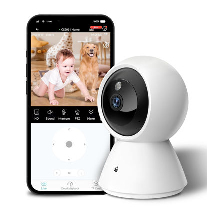 Picture of BJR 2K HD Security Camera Indoor, 5G & 2.4G WiFi Camera, Pan/Tilt Pet Camera with Motion Detection, Night Vision, 2-Way Talk, Home Cam Compatible with Alexa