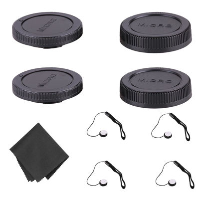 Picture of Body Cap & Camera Rear Len Cover for Micro Four Thirds MFT Micro 4/3 M4/3 Camera & Lens fits Panasonic G1 G2 G3 G10 GH1 GH2 GH2 GH3 GF1 GF2 GF3 GF5 GX1,Olympus E-P1 E-P2 E-P3 E-PL1 etc