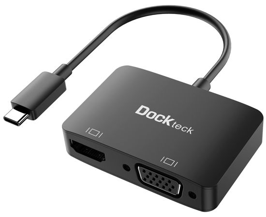 Picture of USB C to HDMI VGA Adapter, Dockteck 2 in 1 HDMI VGA Adapter, USBC VGA to HDMI for MacBook Pro/Air, iPad Pro, Chromebook, Surface Pro, Dell Xps, Galaxy