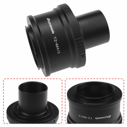 Picture of Astromania T T2 Mount and M42 to 1.25" Telescope Adapter (T-Mount) for Olympus Panasonic M4 / 3 Cameras - Compatible with Olympus EP1, EP2, EPL1, Panasonic DMC-G1, DMC-GH1, DMC-GF1 Camera Bodies