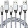 Picture of Durable iPhone Charger Cord 6ft 3Pack [Apple MFi Certified] Lightning Cable Nylon Braided Fast Charging Cable Compatible with iPhone 14/13/12 Pro Max/12Pro/11