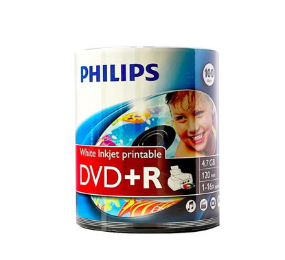 Picture of Philips,Printable DVD+R 16x 4.7GB Discs 100 Pack