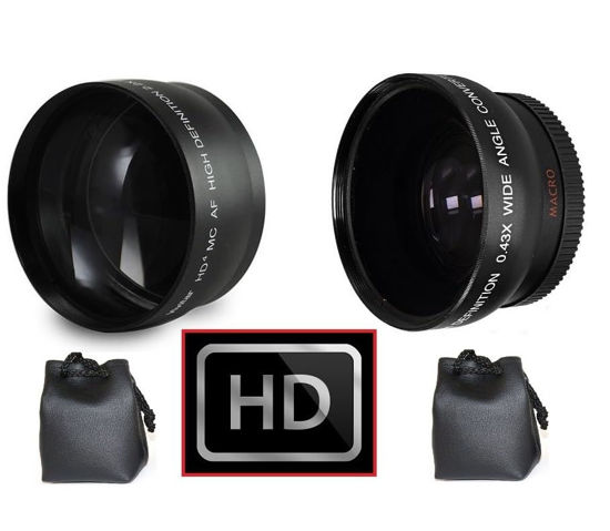 Picture of 37mm Hi Def 2-Pc Kit Wide Angle & Telephoto Lens Set for Sony Camcorder (37mm)