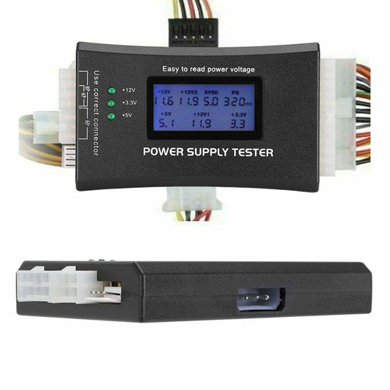 Picture of ASHATA LCD Power Supply Tester, ATX Power Supply Computer Host Inspection and Maintenance Tester Tool with LCD Display,PC Power Supply Tester Can Detect ATX,BTX,ITX,TFX Computer Power Supplies