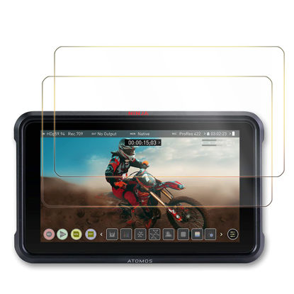 Picture of Atmoshue Screen Protector Compatible with Atomos Ninja V/Shinobi 5 inch 4K HDMI Recording Monitor, Tempered Glass Screen Protector fits Ninja V & Shinobi 5"(2 packs)(Not plastic)