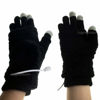 Picture of Lsgoodcare Black USB Fingerless Finger Heating Knitting Wool Hands Warm Gloves, Winter USB Powered Heated Touching Glove for Women Girls, Men Boy USB Glove Hand Warmers Great for Christmas