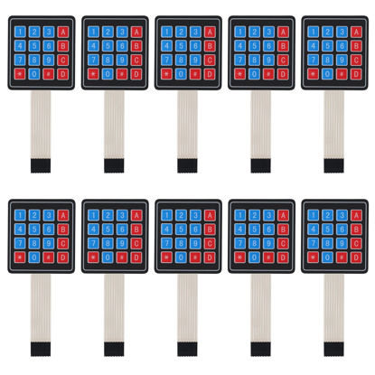 Picture of 10pcs 4x4 Matrix Array Membrane Switch Keypad Keyboard 16 Key Matrix Array Membrane Switch 8pin Keypad Keyboard Microcontroller