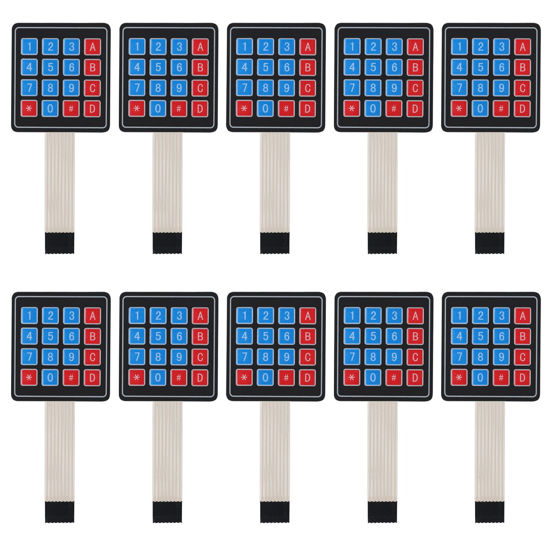 Picture of 10pcs 4x4 Matrix Array Membrane Switch Keypad Keyboard 16 Key Matrix Array Membrane Switch 8pin Keypad Keyboard Microcontroller