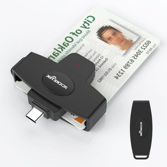 Picture of USB C DOD Military USB Common Access CAC Smart Card Reader and SIM Card Reader ID CAC Card Reader,Compatible with Mac Os, Windows,Linux