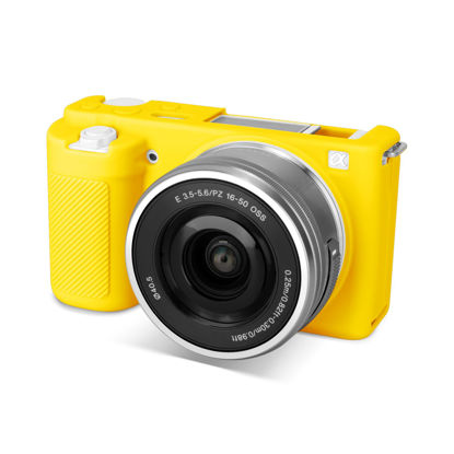 Picture of Rieibi ZVE10 Case, Soft Silicone Protective Case for Sony ZV-E10 ZVE10 Camera, Lightweight Rubber Cover for Sony Alpha ZVE10 - Yellow