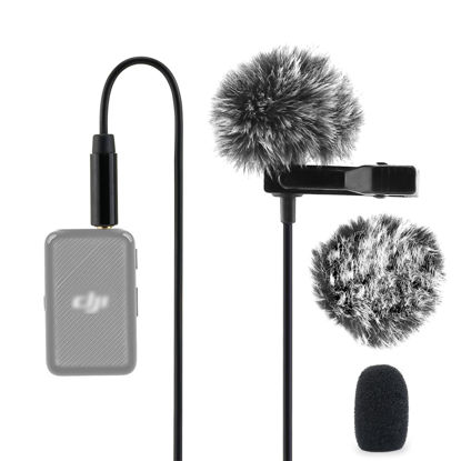 Picture of JCMOYUTY Lavalier Mic for DJI Osmo Pocket 2 Lav Mic Clip on External Mike Accessory 5ft with Windscreen