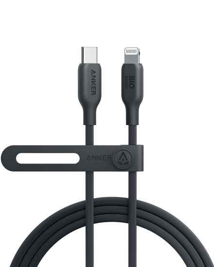 Picture of Anker USB-C to Lightning Cable, MFi Certified iPhone Charging, 6ft Phantom Black for iPhone 14/14pro/14pro Max/13/13 Pro/12/11/X/XS/XR/8 Plus - Fast Charging, Bio-Based (Charger Not Included)