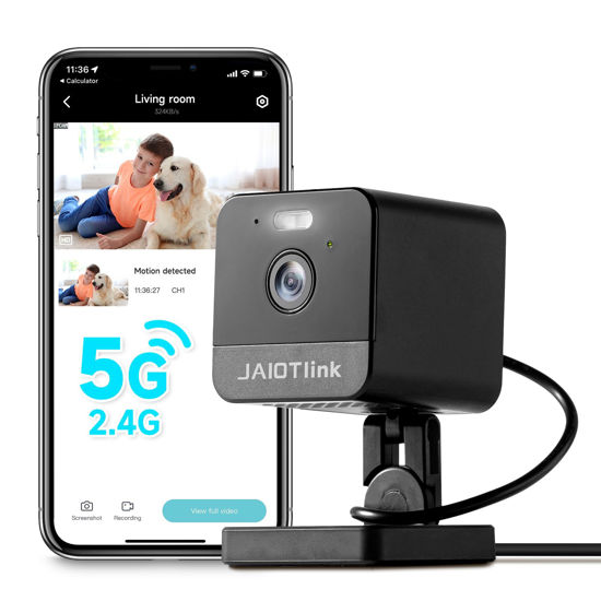 Picture of JAIOTlink 1080P 2.4g/5g Indoor Camera, Plug-in Cameras for Home Security w/Night Vision, Baby/Elder/Home Cameras Indoor with Phone App, Motion Detection, 2-Way Talk, WiFi Camera Compatible w/Alexa